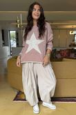 Big Softie Star Slouch Knit Rose -